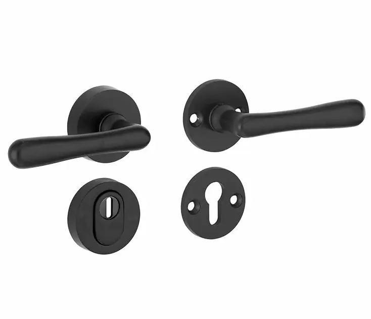 Dagaanbieding SKG3 kruk/kruk op rozet Linea rechts + kerntrekbeveiliging mat zwart