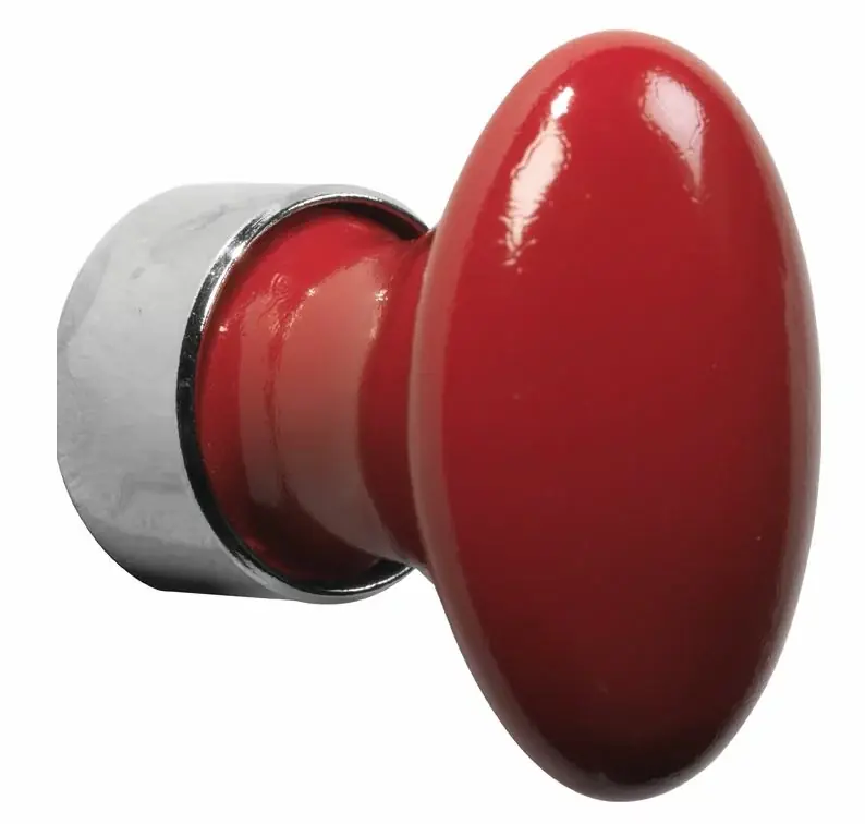 Meubelknop ovaal porselein 33mm glans nikkel/vermillioen Nu Kopen