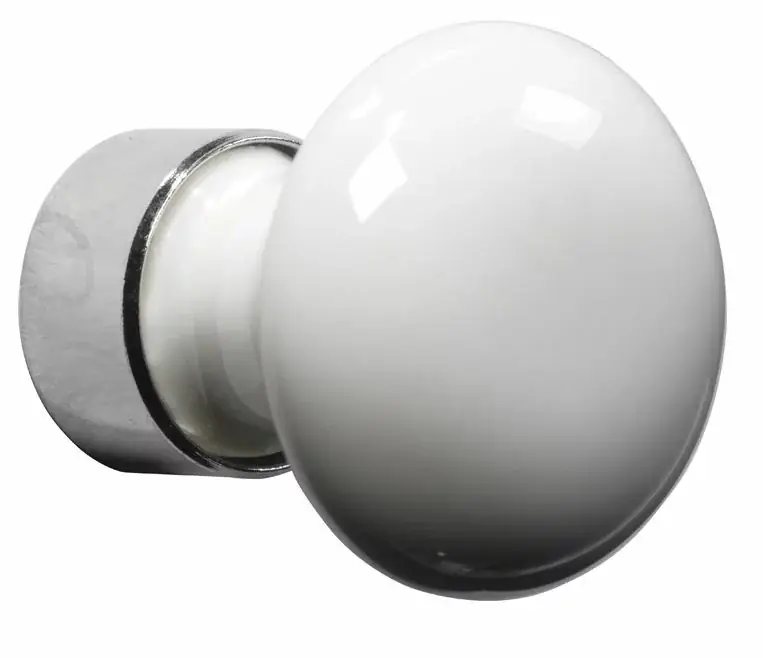 Speciale Aanbieding Meubelknop Paddenstoel porselein 35mm wit/glans nikkel