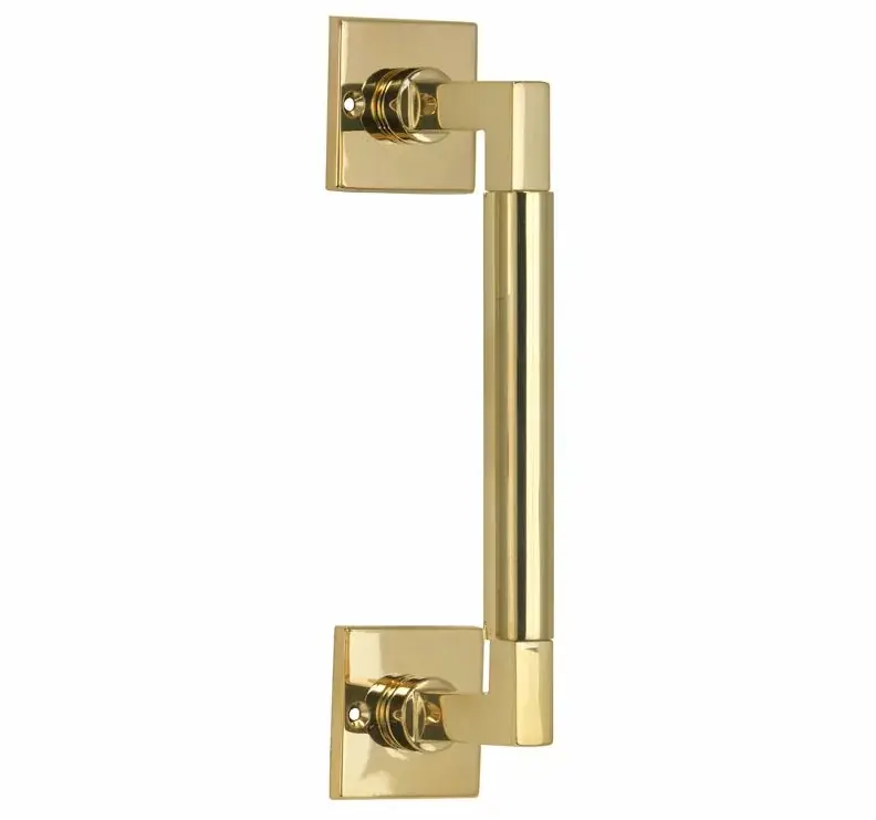 Deurgreep Bauhaus vierkant rozet 182 mm messing ongelakt Premium
