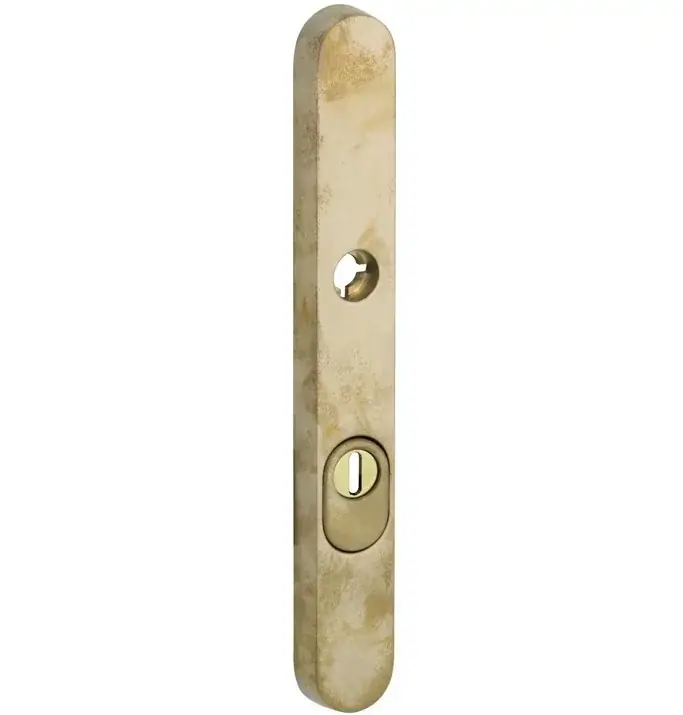 Uitverkoop SKG3 ovaal smal schild PC55 buiten met kerntrekbeveiliging messing antiek
