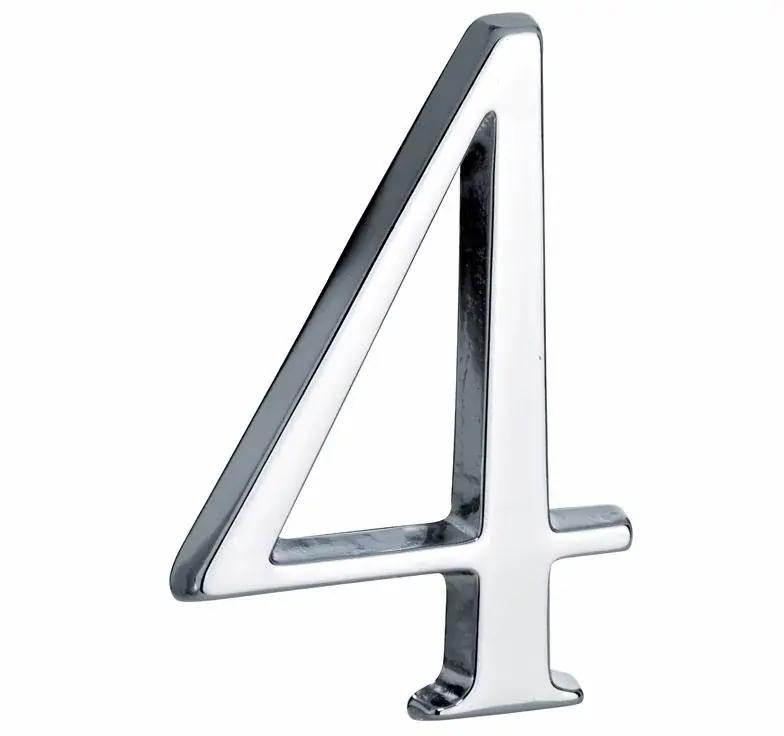 Huisnummer 4 Roman 120 mm glans chroom Bestseller