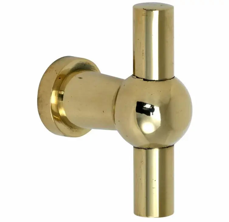 Uitverkoop Meubelknop Chemin de Fer 58x10mm messing ongelakt