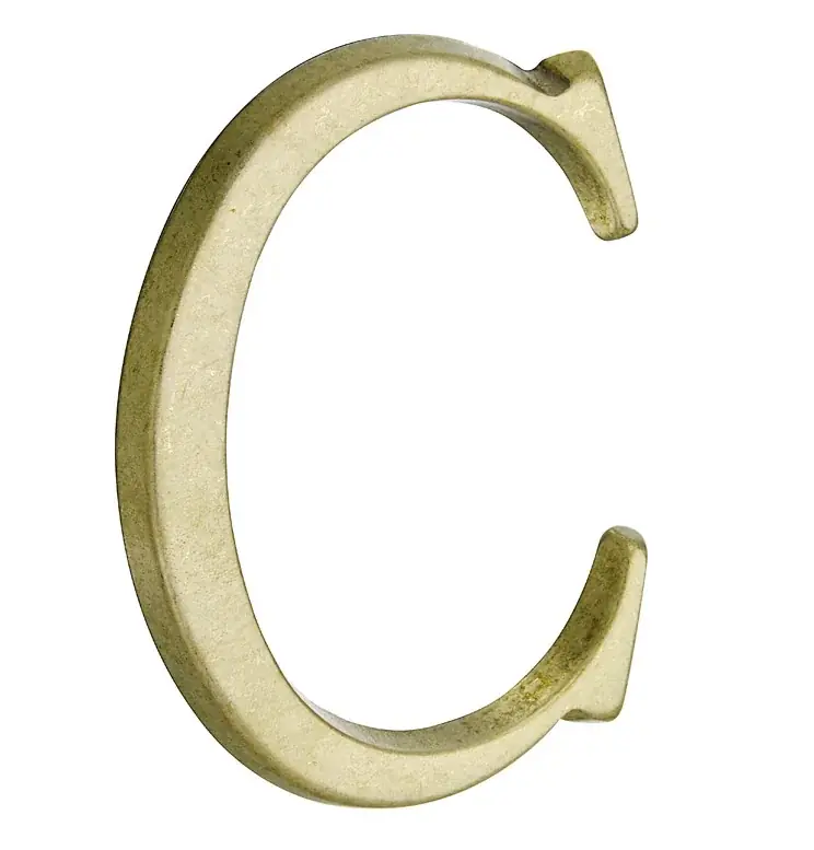 Koop Online Huisletter C Roman 50 mm messing antiek