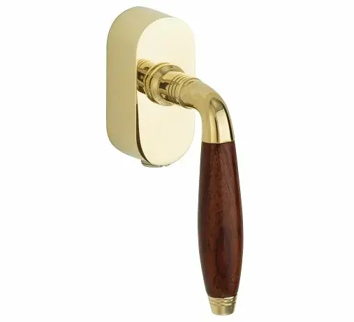 SKG2 Draaikiepgarnituur afsluitbaar Bonton bubinga/Elegant messing ongelakt Meest Verkocht