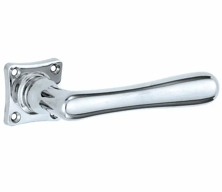 Deurklink op geveerd vierkant rozet Linea glans chroom Seizoensaanbieding