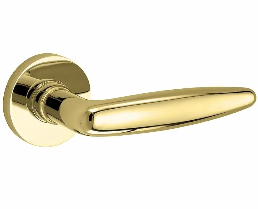 Aanbieding Deurklink op geveerd rozet Dudok/Vivo messing ongelakt