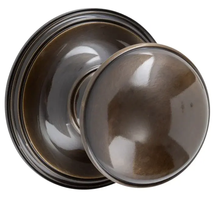 Voordeurknop Paddenstoel 60mm messing antiek brons Premium