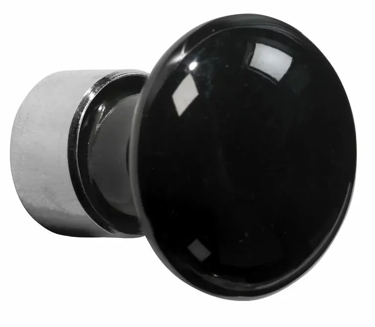 Gratis Retour Meubelknop Paddenstoel porselein 15mm zwart/glans nikkel