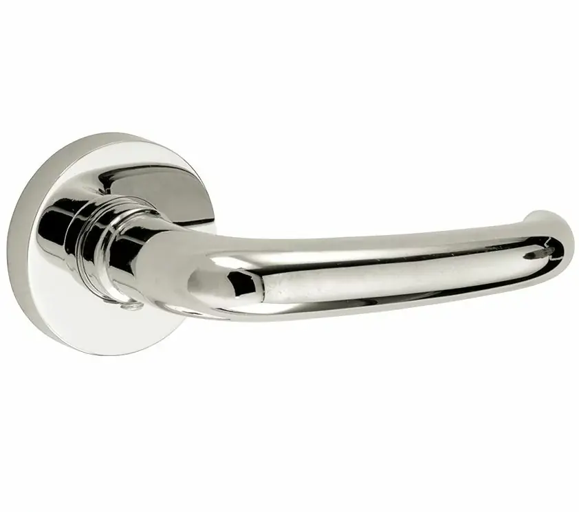 Deurklink op geveerd rozet Halfsabel/Vivo glans nikkel Exclusieve Aanbieding