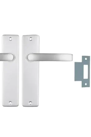 Gecertificeerd ODShop deurklink vierkant met kortschild blind en slot aluminium F1