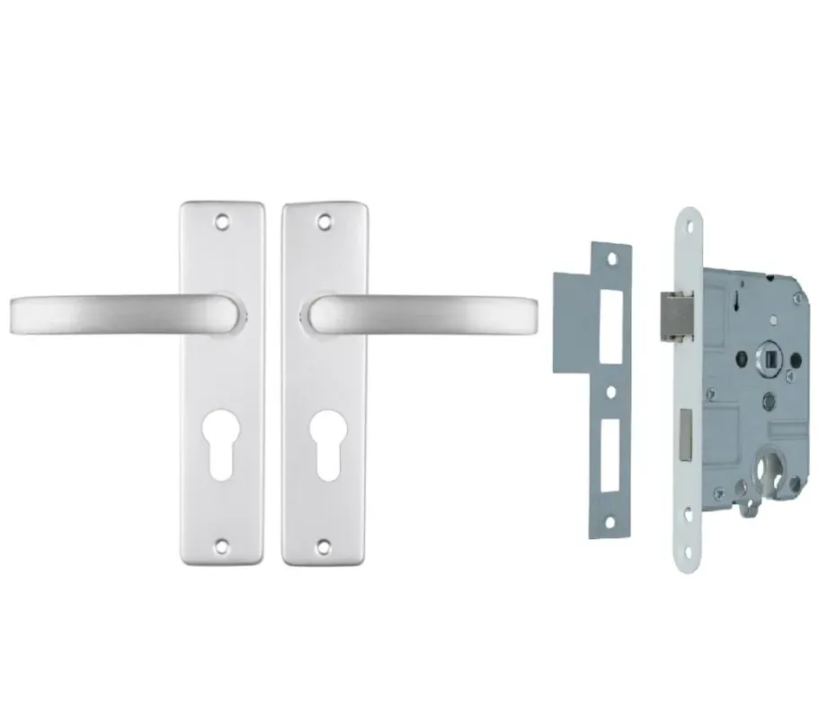 ODShop deurklink vierkant met kortschild PC55 en slot aluminium F1 Exclusieve Aanbieding