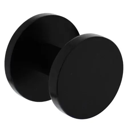 Seizoensaanbieding Intersteel voordeurknop plat Ø55 mm op ronde achterplaat aluminium zwart