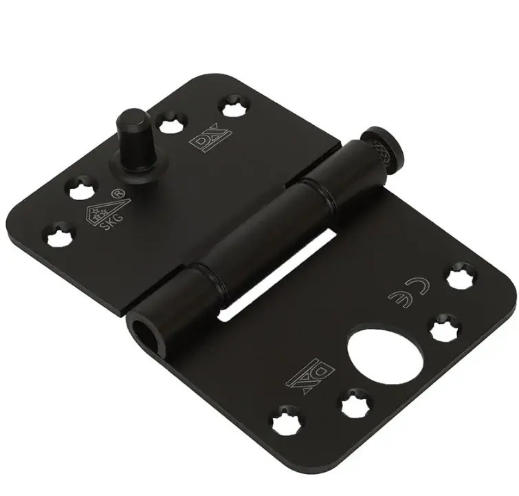 DX Nylon glijlagerscharnier doorgezette knoop ronde hoeken 89×125 mm zwart gelakt SKG3 Laatste Versie