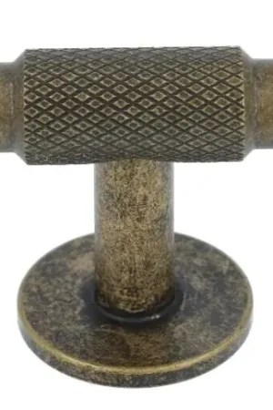 Aanbieding T-Knop zamak 54 mm messing antiek