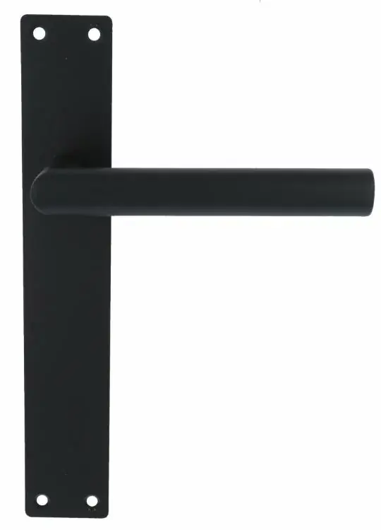 Deurklink Marc op schild Rechthoekig blind rvs/mat zwart Snelle Levering