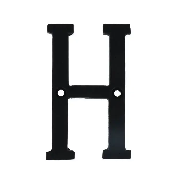 Letter H Klein IJzer zwart 75 mm Beperkt Aanbod