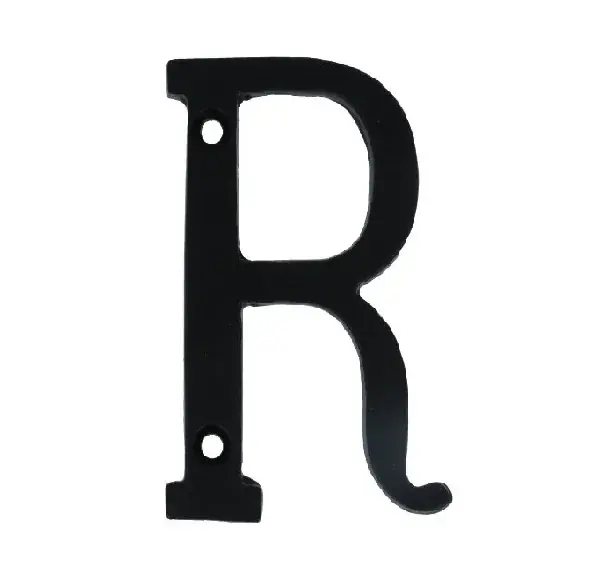 Voordeelprijs Letter R Klein IJzer zwart 75 mm