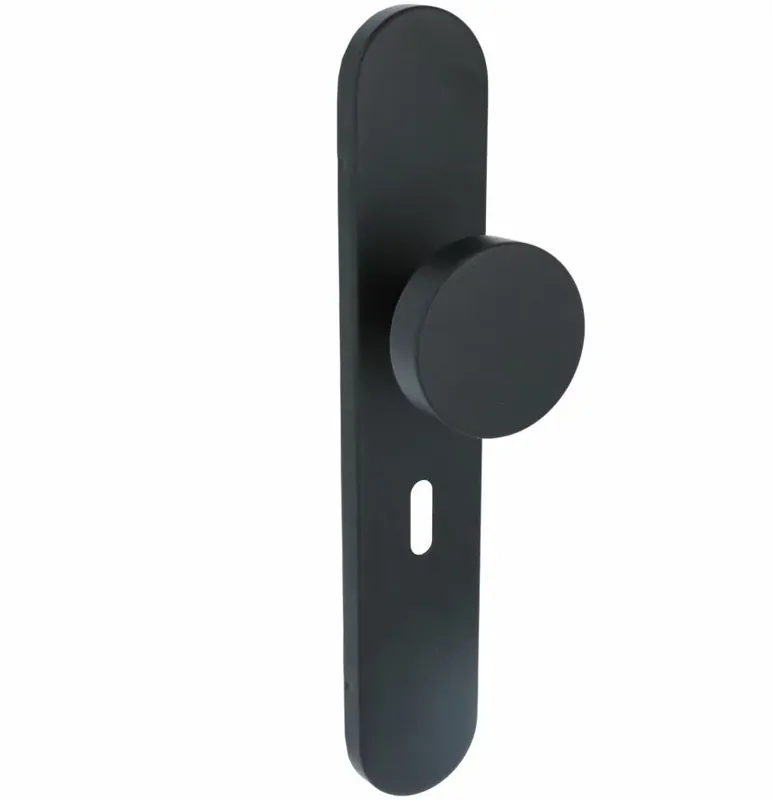 Favoriet Ovaal schild Met vaste knop SL56 rvs mat zwart