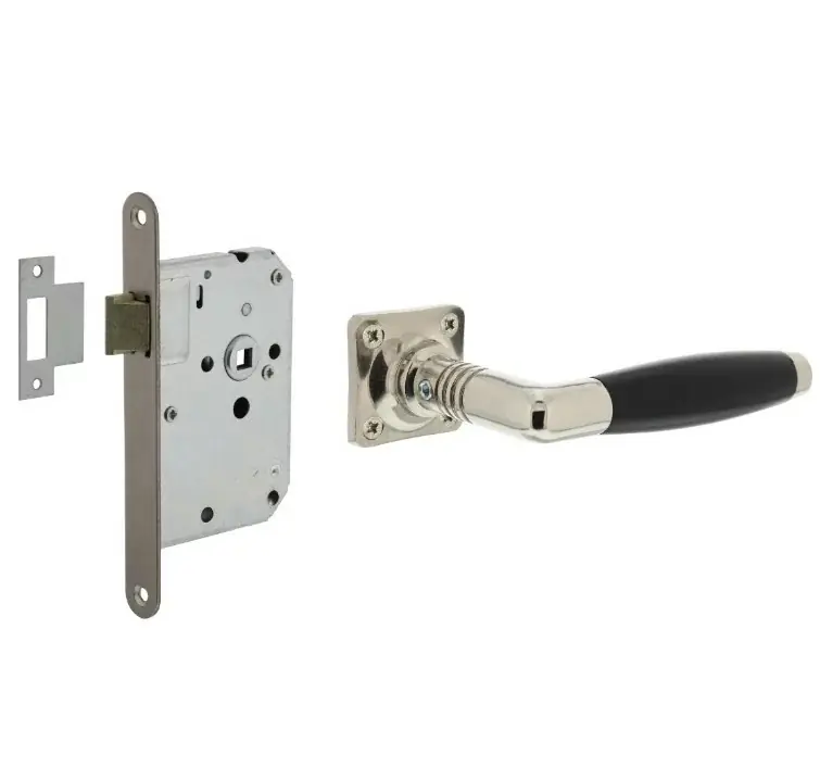 Populair Intersteel deurbeslag set loopslot rvs + deurklink Ton basic nikkel