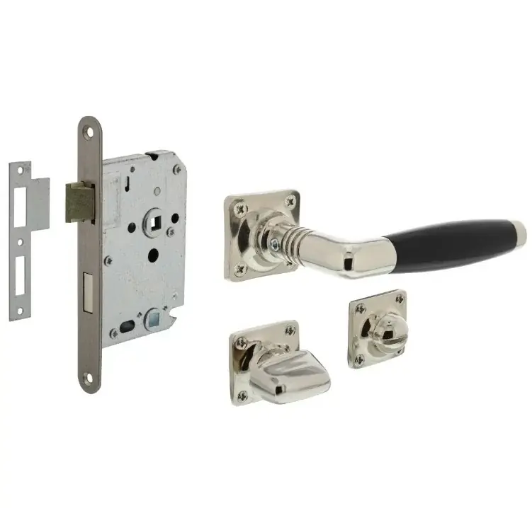Intersteel deurbeslag set WC-slot 63/8 mm rvs + deurklink Ton basic en wc-sluiting nikkel Goedkoop