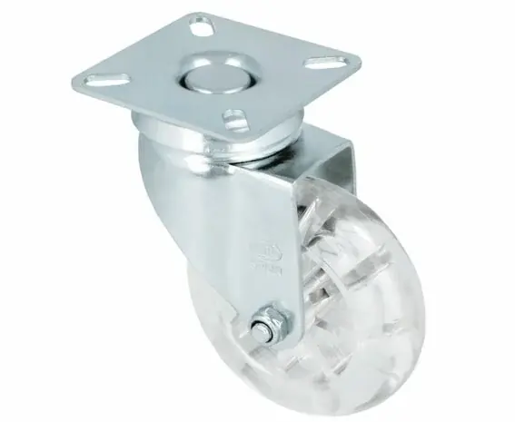 Speciale Aanbieding AMIG zwenkwiel transparant 50 mm met plaat