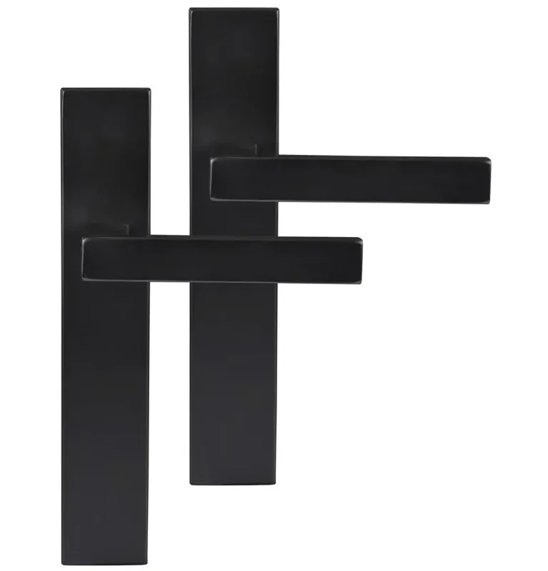 Differnz deurklink Tilburg op rechthoekig schild blind mat zwart Exclusieve Aanbieding