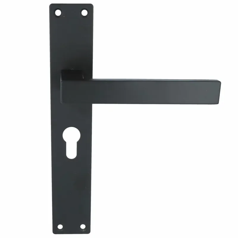 Seizoensaanbieding Deurklink Rechthoek op schild PC55 rvs/mat zwart