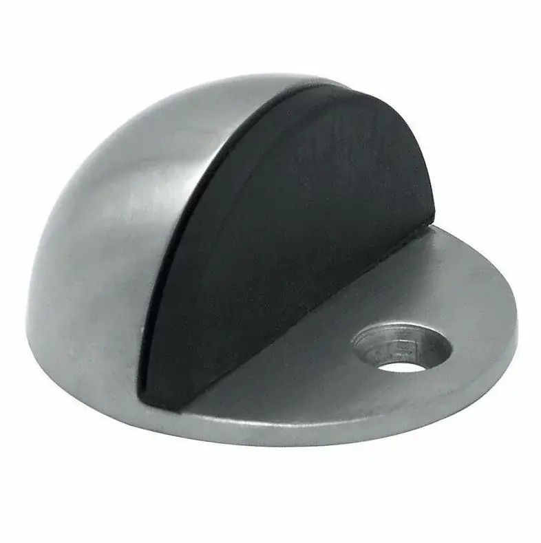 Deurstop vloermontage ø43x24mm rvs mat Snelle Levering