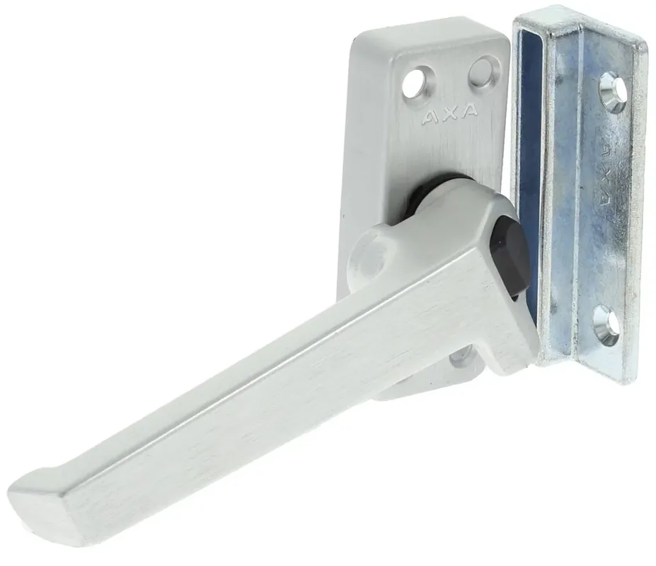 Aanbieding AXA raamsluiting met nok en drukknop links aluminium F1