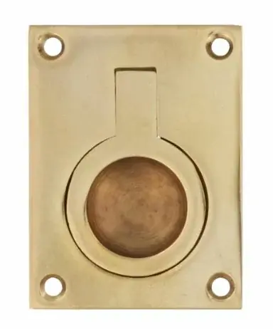 Betaalbaar Intersteel Luikring recht 50mm x 39mm messing gelakt