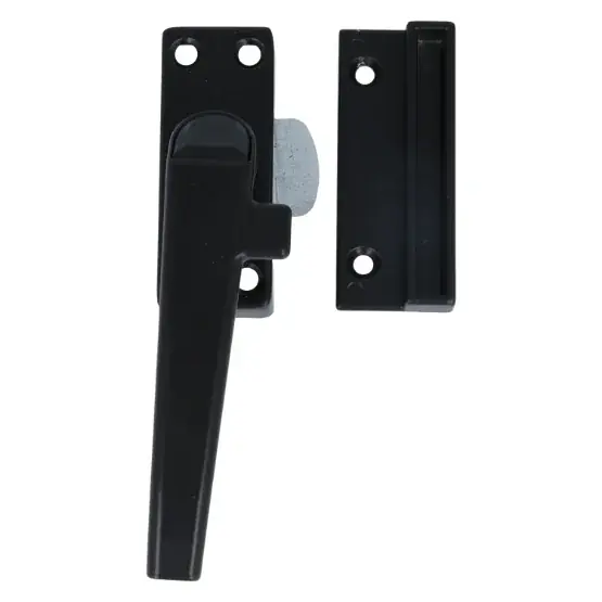 Must-Have ODShop raamsluiting met knop en sluitplaat links aluminium zwart gelakt