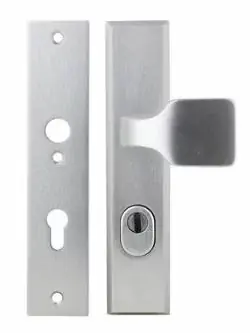 Laatste Versie Buva voordeurgarnituur PC72 met kerntrekbeveiliging Serie 3400 SKG3 aluminium F1