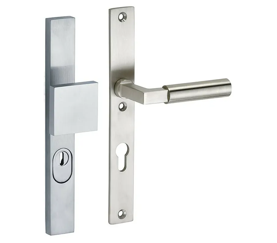 SKG3 PC55 knop/kruk op smalschild Bauhaus rechts + kerntrekbeveiliging mat nikkel/mat nikkel PVD Merkproduct