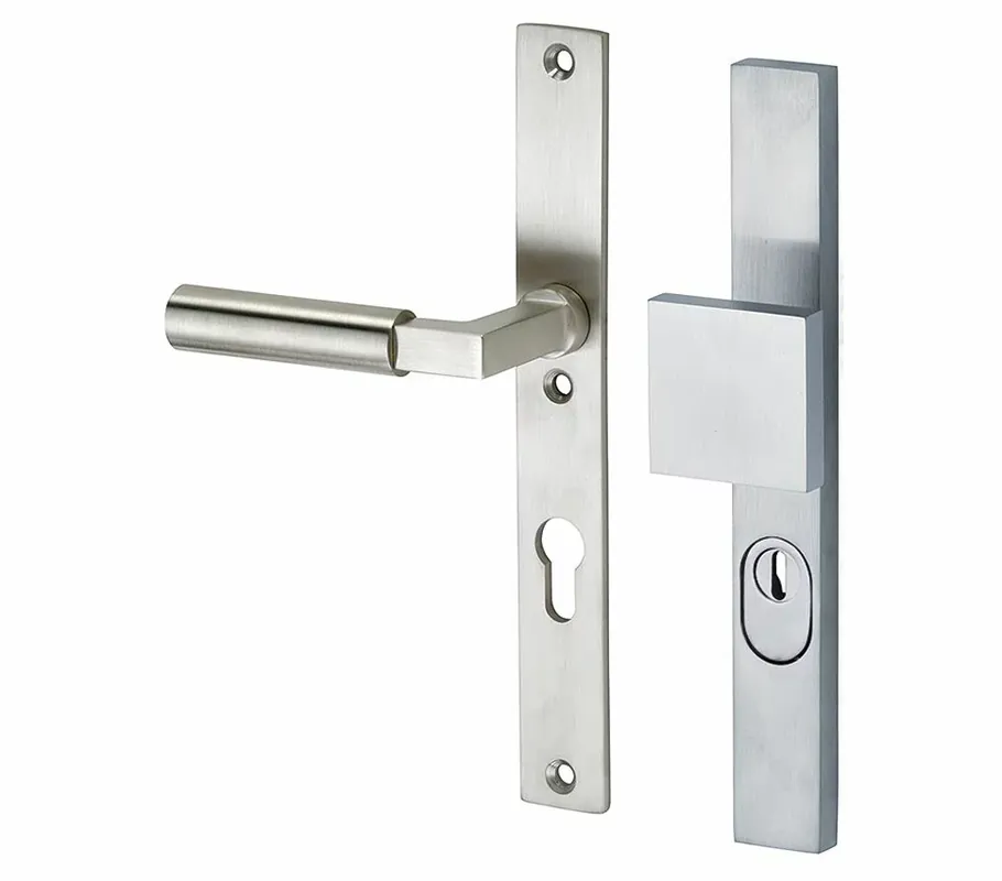 SKG3 PC55 knop/kruk op smalschild Bauhaus links + kerntrekbeveiliging mat nikkel/mat nikkel PVD Beperkt Aanbod