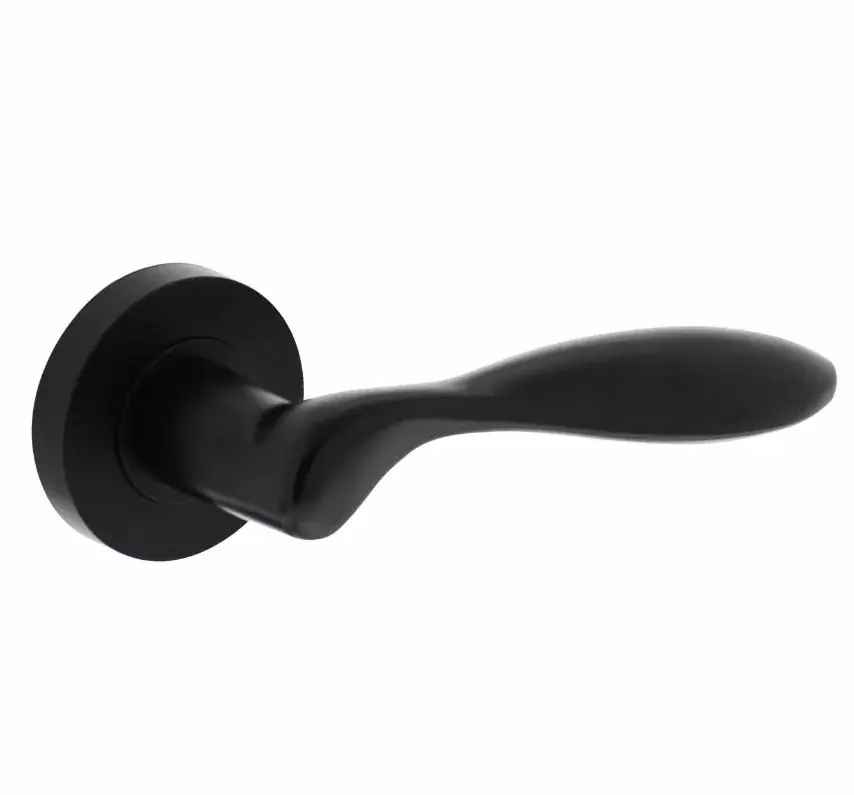 Speciale Aanbieding Intersteel deurklink George op ronde rozet 53x8mm met nokken mat zwart