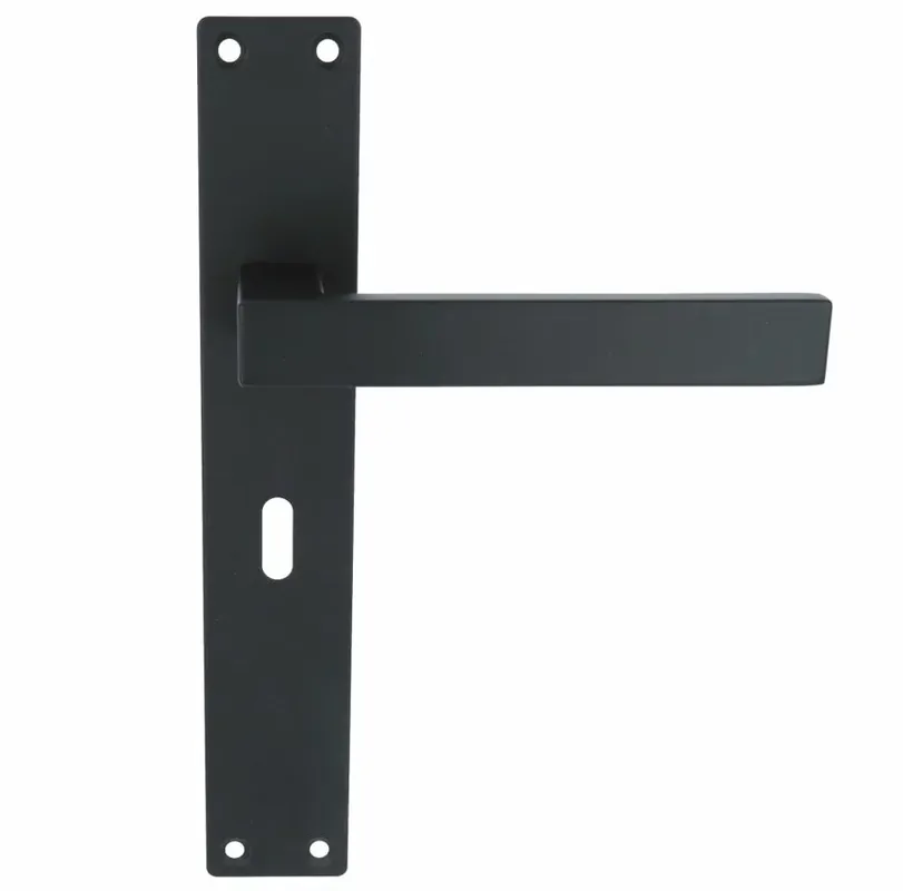 Deurklink Rechthoek op schild SL56 rvs/mat zwart Weekendaanbieding