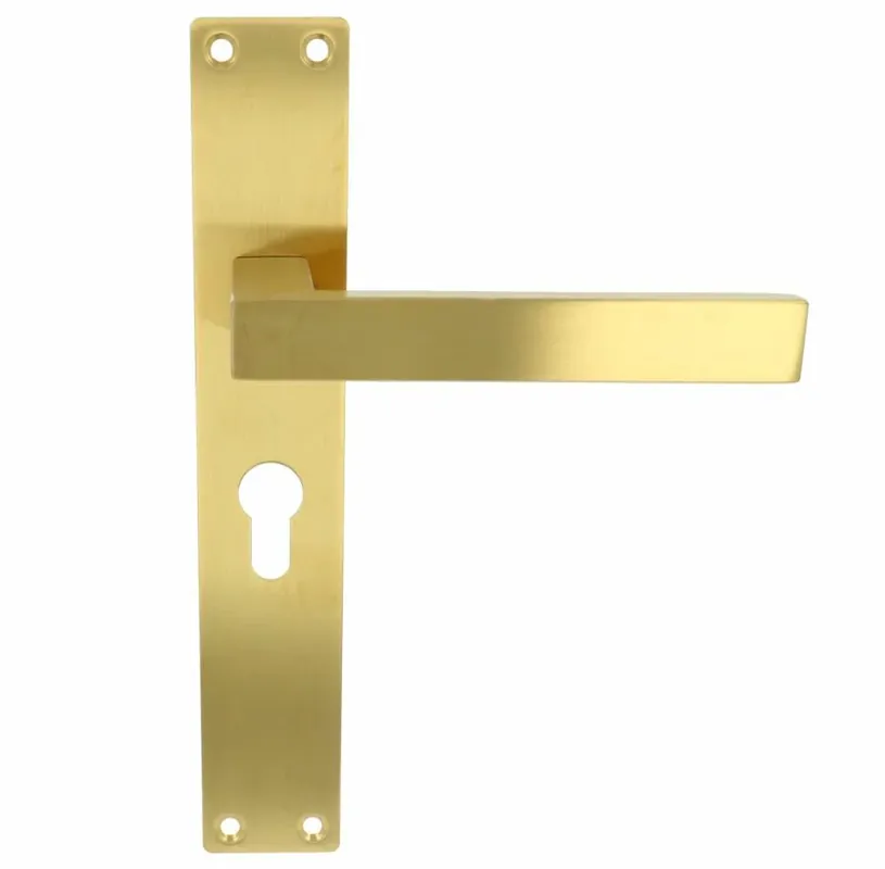 Shop Nu Deurklink Rechthoek op schild PC55 PVD mat goud