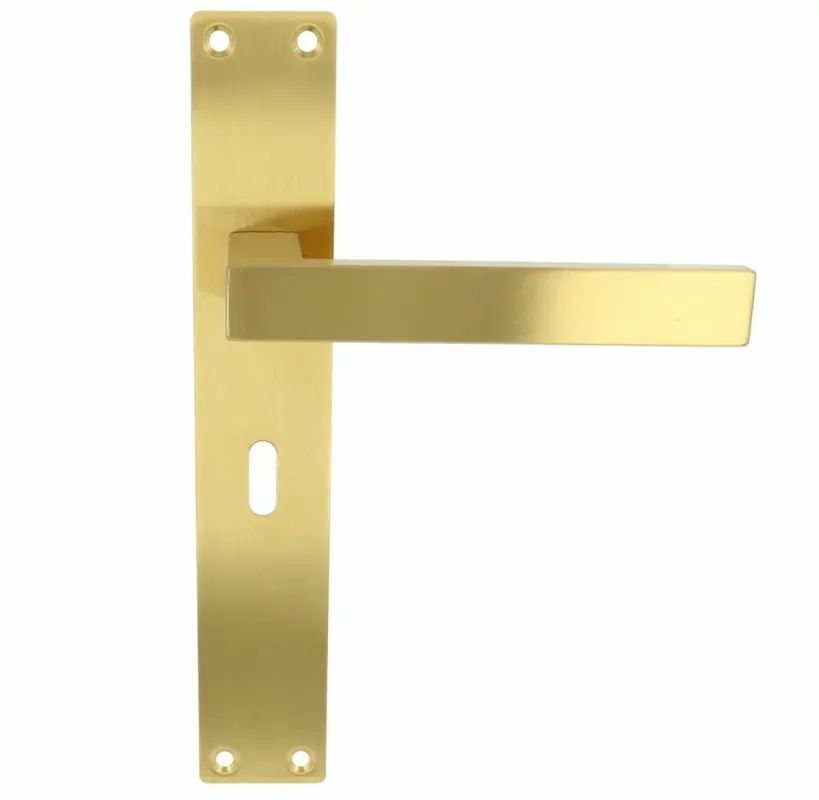 Deurklink Rechthoek op schild SL56 PVD mat goud Rechtstreeks Van De Fabrikant