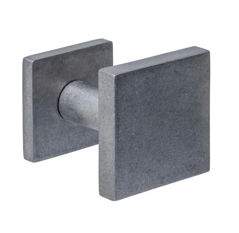 Exclusieve Aanbieding Intersteel voordeurknop vierkant 64x64mm verkropt éénzijdige montage rvs getrommeld