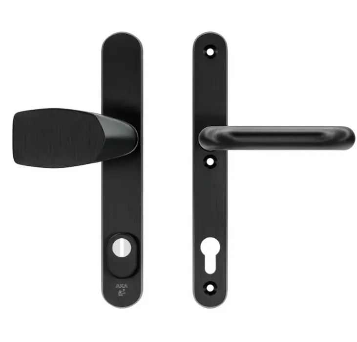 Seizoensaanbieding AXA Oval Plus smal veiligheidsbeslag PC92 SKG3 met kerntrekbeveiliging Wing-knop/kruk zwart