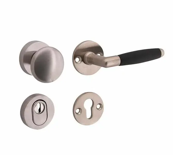 Hete Deal SKG3 knop/kruk op rozet Ton rechts + kerntrekbeveiliging mat nikkel/mat nikkel PVD