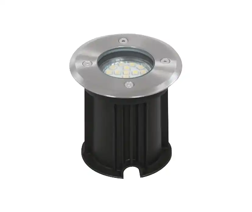 Premium LED grondspot 3 W geborsteld RVS rond