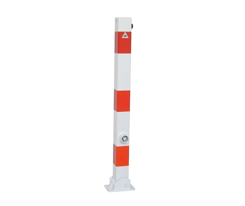 Parkeerpaal vierkant 70 mm, inklapbaar, met driehoekslot Premium