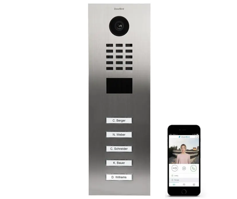 DoorBird IP videofoonset D2105V RVS, 5 drukknoppen Flitsaanbieding