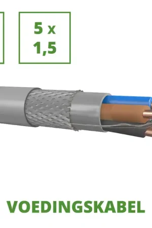 Uitverkoop Voedingskabel 15 mtr. 1 kV gewapend 5x1,5 mm²