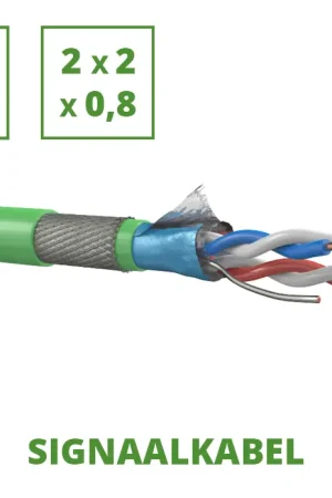 Signaalkabel 30 mtr. gewapend groen 2x2x0,8 mm² Must-Have