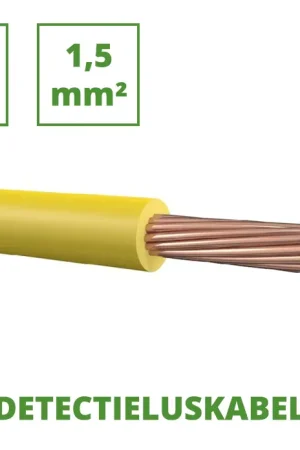 Detectieluskabel geel (per mtr.) met soepele kern 1,5 mm² Goedkoop