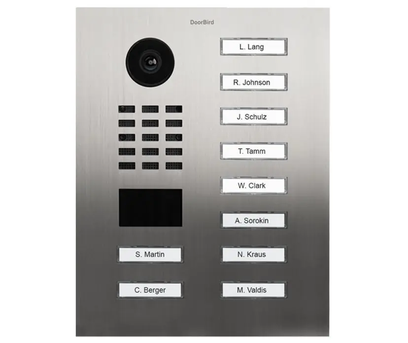 Uitverkoop DoorBird IP videofoonset D2110V inbouw RVS, 10 drukknoppen