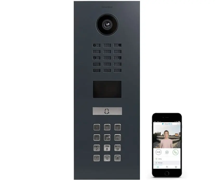 Koop Vandaag DoorBird IP videofoonset D2101KV RVS RAL7016, 1 drukknop, codepaneel